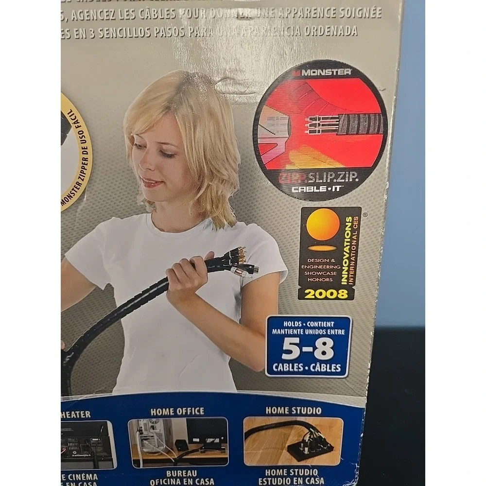 NEW‎ Monster Cable 129703-00 8-Ft Cable-it CIT MBK-8 Black Cable Management Kit